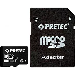 Карта памяти Pretec microSDHC 16GB Class 10 UHS-1 U1 + SD-адаптер (STSH16G-SA)
