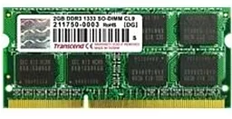 Оперативна пам'ять для ноутбука Transcend SO-DIMM DDR3 2GB 1333 MHz (TS256MSK64V3U)