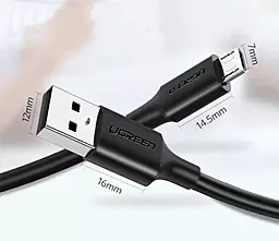 Кабель USB Ugreen US289 2M micro USB Cable Black - миниатюра 2