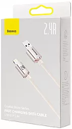 Кабель USB Baseus Crystal Shine 2.4A 2M USB Lightning Cable Pink (CAJY001204) - миниатюра 7