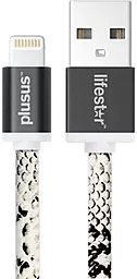Кабель USB PlusUs LifeStar Lightning 1m Snake Bite (LST2004100)
