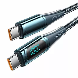 Кабель USB PD Essager LED Digital Display 100w 5a 2m USB Type-C - Type-C Cable Blue (ES-XCTT1-YDA03) - миниатюра 2