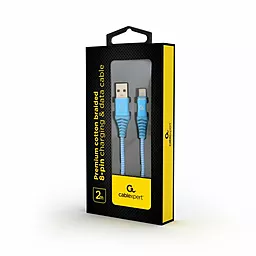 Кабель USB Cablexpert Premium 2m 2.1a Lightning Cable Blue (CC-USB2B-AMLM-2M-VW) - миниатюра 2