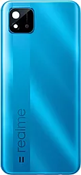 Задняя крышка корпуса Realme C11 2021 со стеклом камеры Cool Blue
