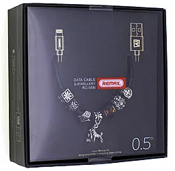 Кабель USB Remax Jewellery Lightning Lion Cable 0.5M Black (RC-058i) - миниатюра 2