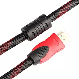 Видеокабель Merlion HDMI 10м OD-7.4mm Black/Red (YT-HDMI(M)/(M)NY/RD-10m) - миниатюра 2