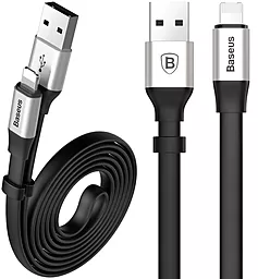 Кабель USB Baseus Portable 2-in-1 USB to micro USB/Lightning cable silver