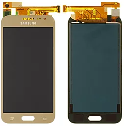 Дисплей Samsung Galaxy J2 J200 2015 с тачскрином, (OLED), Gold