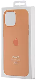 Чехол Apple Silicone Case Full with MagSafe and SplashScreen для Apple iPhone 15 Orange Sorbet - миниатюра 3