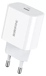 Сетевое зарядное устройство с быстрой зарядкой Borofone BA38A Plus QC/PD 20W Type-C to Lightning Cable White - миниатюра 3