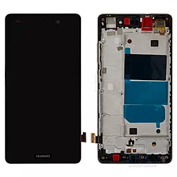 Дисплей Huawei P8 Lite 2015 (ALE-L21, ALE-L02, hi6210sft, ALE-L23, ALE-UL00, ALE-21, ALE-L04, ALE-TL00) с тачскрином и рамкой, Black