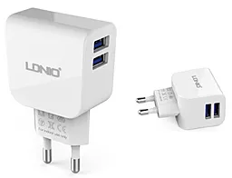 Сетевое зарядное устройство LDNio 2USB 2.1A White (DL-AC56) - миниатюра 3