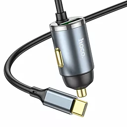 Автомобильное зарядное устройство Hoco NZ7 20W PD+QC3.0 USB Port + PD-USB-C Cable Metal Grey - миниатюра 2