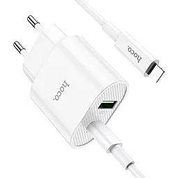 Сетевое зарядное устройство Hoco C95A Lineal PD20W+QC3.0 + USB Type-C - Lightning Cable White - миниатюра 3