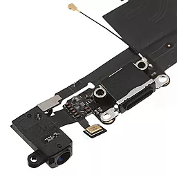 Нижний шлейф зарядки iPhone 5S с разъемом наушников и микрофоном Black - миниатюра 5