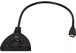 Відео комутатор 1TOUCH HDMI Switch 3 port c кабелем, без питания Black