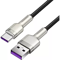 Кабель USB Baseus Cafule Series Metal 66w 6a USB Type-C cable black/silver (CAKF000101) - миниатюра 2
