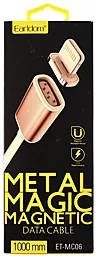 Кабель USB Earldom Magnetic Lightning iPhone Cable White / Gold (ET-MC06) - миниатюра 4
