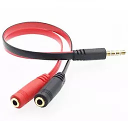 Аудио кабель Voltronic AUX mini Jack 3.5мм M/2xF cable 0.2m black/red (YT-S-3.5(M) / 2*3.5(F))