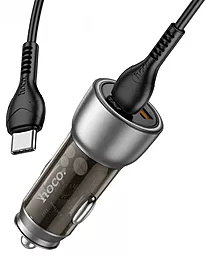 Автомобільний зарядний пристрій Hoco NZ8 Sprinter 43W PD+QC3.0 + USB-C-C Cable Blue - мініатюра 2