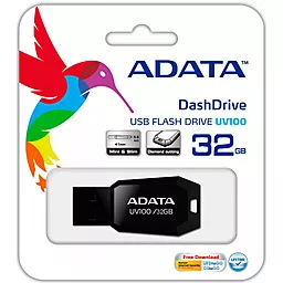 Флешка ADATA 32GB DashDrive UV100 Black USB 2.0 (AUV100-32G-RBK) - мініатюра 4