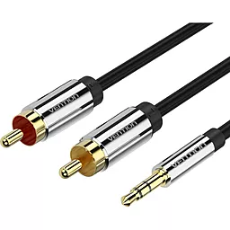Аудио кабель Vention AUX mimi Jack 3.5 mm - 2xRCA M/M cable 10 м Black black (BCFBL) - миниатюра 2