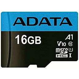 Карта памяти ADATA microSDHC 16GB Premier Class 10 UHS-I U1 V10 A1 (AUSDH16GUICL10A1-R)
