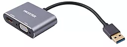 Відео перехідник (адаптер) Maxxter USB to HDMI/VGA Grey
