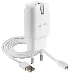 Сетевое зарядное устройство Walker WH-22 2a USB-A charger + micro USB cable white - миниатюра 2