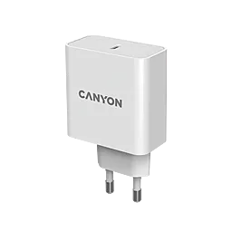 Сетевое зарядное устройство Canyon 65w GaN PD USB-C fast charger white (CND-CHA65W01)