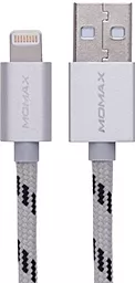 Кабель USB Momax Elit Link Lightning Cable Woven Braid 2.4A Silver (DDMMFILFPS)