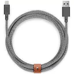 Кабель USB Native Union Belt Cable Lightning Taupe (3m) Zebra  (BELT-KV-L-ZEB-3) - миниатюра 2