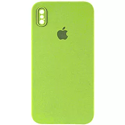 Чехол Silicone Case Full Camera Square для Apple iPhone X, iPhone XS Party green