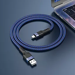 Кабель USB Hoco U110 2.4A 1.2M USB Type-C Cable Blue - миниатюра 5