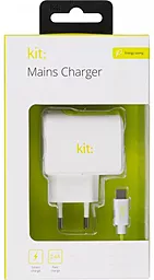 Сетевое зарядное устройство Kit EU USB Mains Charger (Micro-USB сable, USB 2.4Amp) White (8600PMCEU2A) - миниатюра 3