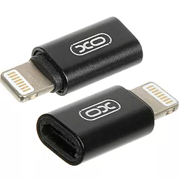 Адаптер-переходник XO NB130 M-F Lightning - micro USB Black - миниатюра 2
