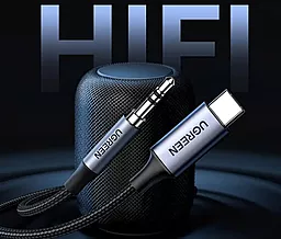 Аудио кабель Ugreen CM450 Aux mini Jack 3.5 mm - USB Type-C M/M Cable 1 м black (20192) - миниатюра 6