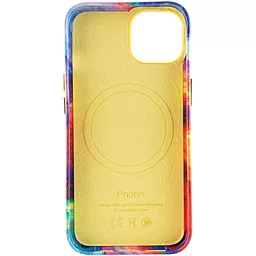 Кожаный чехол Colour Splash with MagSafe для Apple iPhone 14 (6.1") Yellow / Red  - миниатюра 2
