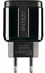 Сетевое зарядное устройство Optima Avangard OP-HC02 2USB 2.4A + Lightning Cable Black - миниатюра 2