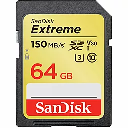Карта памяти SanDisk SDXC 64GB Extreme Class 10 UHS-I U3 V30 (SDSDXV6-064G-GNCIN)