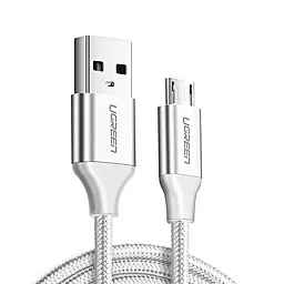 USB Кабель Ugreen US290 Nickel Plating 1.5M micro USB Cable White