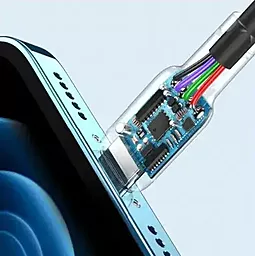 Кабель USB XO NB208 Liquid Silicone 12w 2.4a Lightning cable blue - миниатюра 4
