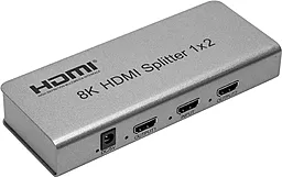 Видео сплиттер PowerPlant HDMI 1x2 v2.1 8K 60hz gray (CA914197)