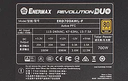 Блок питания Enermax 700W REVOLUTION DUO (ERD700AWL-F) - миниатюра 5