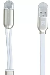 Кабель USB Remax Gemini Combo Twins 2-in-1 USB to Lightning/micro USB cable white (RC-025)