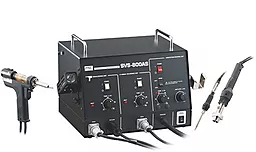 Паяльна станція компресорна, двоканальна, комбінована термоповітряна Goot SVS-800AS (Фен, паяльник, 450 Вт)