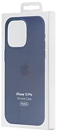 Чехол Apple Silicone Case Full with MagSafe and SplashScreen для Apple iPhone 15 Pro Storm Blue - миниатюра 3