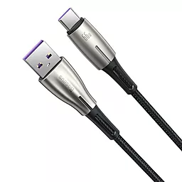 Кабель USB Baseus Water Drop-shaped Lamp SuperCharge USB Type-C Cable Black (CATSD-M01) - миниатюра 3
