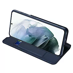 Чехол Dux Ducis с карманом визиток Samsung G990 Galaxy S21 FE 5G Blue - миниатюра 2