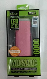 Повербанк GOLF GF-D3S LED 6000mAh Pink - миниатюра 5